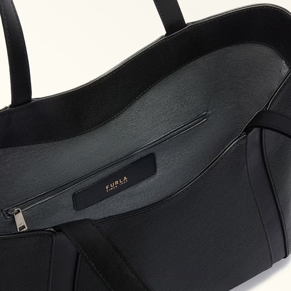 Furla Goccia Black Leather Tote Bag - Picture 3 of 4